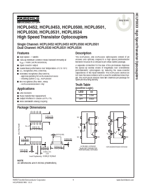 HCPL0452 Datasheet PDF Fairchild Semiconductor