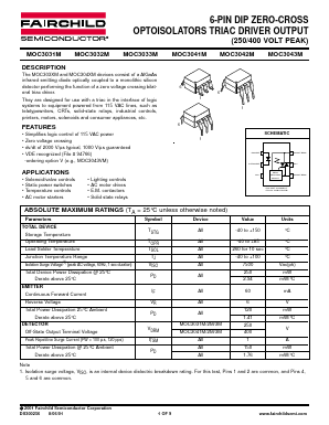 MOC3032FM Datasheet PDF Fairchild Semiconductor