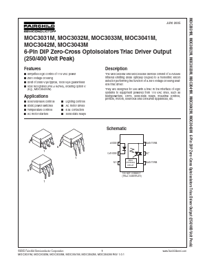 MOC3033TM Datasheet PDF Fairchild Semiconductor