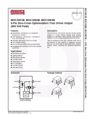 MOC3081VM Datasheet PDF Fairchild Semiconductor