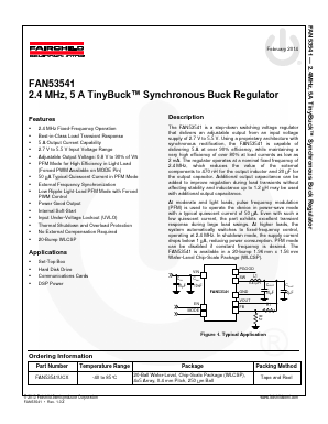 FAN53541 Datasheet PDF Fairchild Semiconductor