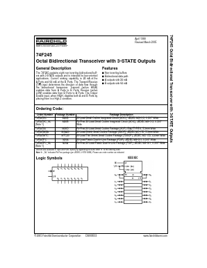 74F245PC-NL Datasheet PDF Fairchild Semiconductor