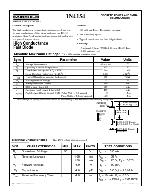 1N4154 Datasheet PDF Fairchild Semiconductor