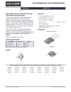 HGT4E20N60A4DS Datasheet PDF Fairchild Semiconductor