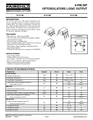 H11L2-M Datasheet PDF Fairchild Semiconductor