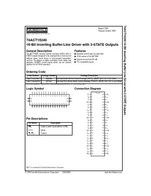 74ACT16240 Datasheet PDF Fairchild Semiconductor