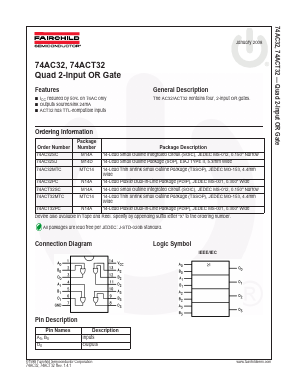 74AC32PC Datasheet PDF Fairchild Semiconductor