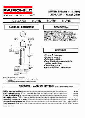 MV7042 Datasheet PDF Fairchild Semiconductor