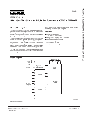 FM27C512QE90 Datasheet PDF Fairchild Semiconductor