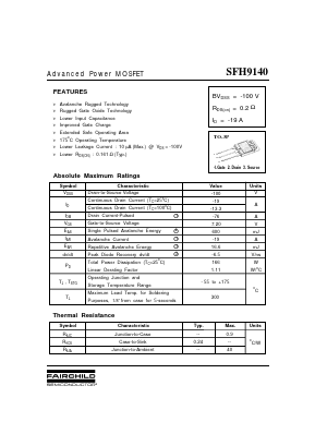 SFH9140 Datasheet PDF Fairchild Semiconductor
