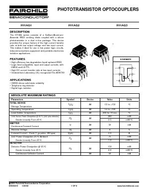 H11AG13S Datasheet PDF Fairchild Semiconductor