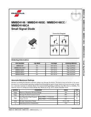 MMBD4148CA Datasheet PDF Fairchild Semiconductor