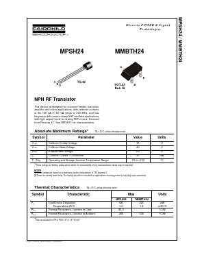 MMBTH24 Datasheet PDF Fairchild Semiconductor