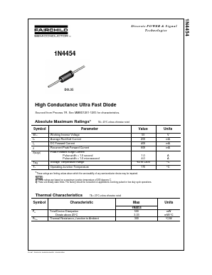1N4454T50R Datasheet PDF Fairchild Semiconductor