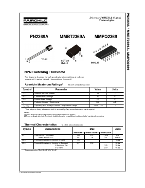 MMBT2369A Datasheet PDF Fairchild Semiconductor