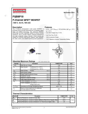 FQB8P10 Datasheet PDF Fairchild Semiconductor