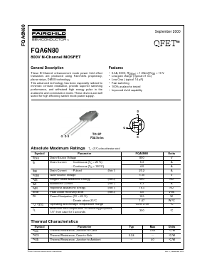 FQA6N80 Datasheet PDF Fairchild Semiconductor