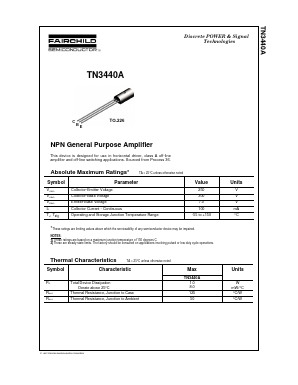 TN3440A Datasheet PDF Fairchild Semiconductor
