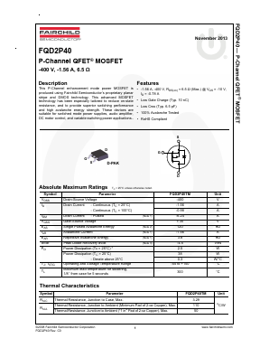 FQD2P40 Datasheet PDF Fairchild Semiconductor