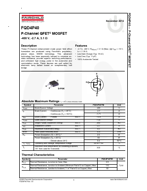 FQD4P40TM Datasheet PDF Fairchild Semiconductor