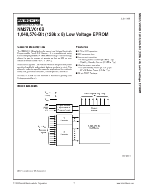 NM27LV010B Datasheet PDF Fairchild Semiconductor