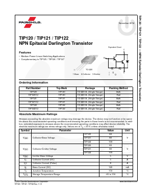 TIP120 Datasheet PDF Fairchild Semiconductor