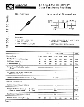 FR152G Datasheet PDF First Components International