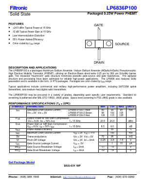 LP6836P100-2 Datasheet PDF Filtronic PLC