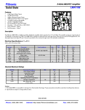 LMA110B Datasheet PDF Filtronic PLC