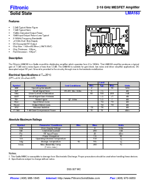 LMA183 Datasheet PDF Filtronic PLC