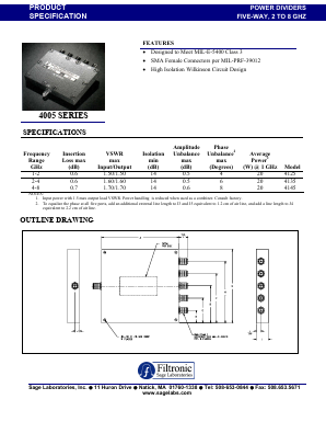 4005 Datasheet PDF Filtronic PLC