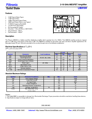 LMA184 Datasheet PDF Filtronic PLC
