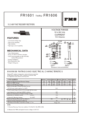 FR1603 Datasheet PDF Formosa Technology