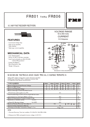 FR805 Datasheet PDF Formosa Technology