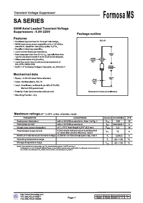 SA33A-H Datasheet PDF Formosa Technology