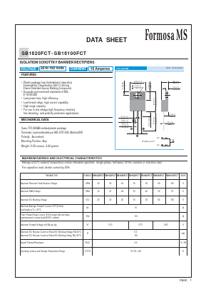 SB16100FCT Datasheet PDF Formosa Technology