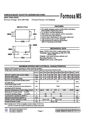 SS320 Datasheet PDF Formosa Technology