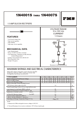 1N4001S Datasheet PDF Formosa Technology
