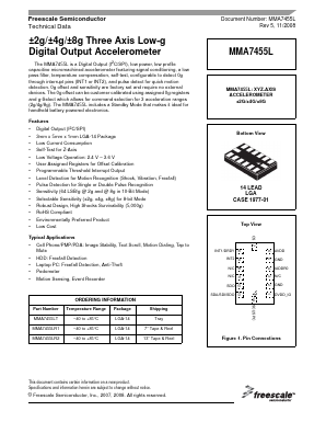 MMA7455LT Datasheet PDF Freescale Semiconductor