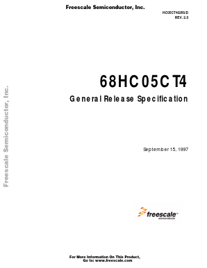 MC68HC05CT4 Datasheet PDF Freescale Semiconductor