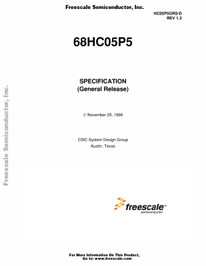 MC68HC05P5 Datasheet PDF Freescale Semiconductor