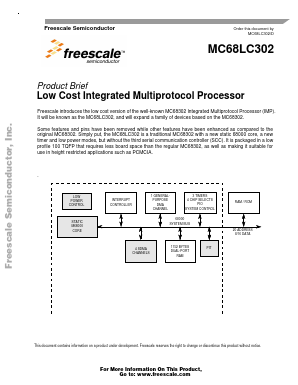 MC68LC302PU16V Datasheet PDF Freescale Semiconductor