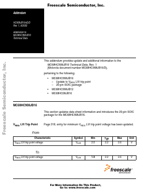 MC68HC908JB12 Datasheet PDF Freescale Semiconductor