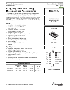 MMA7360LR2 Datasheet PDF Freescale Semiconductor