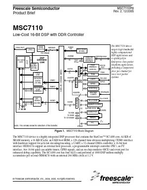MSC7110 Datasheet PDF Freescale Semiconductor