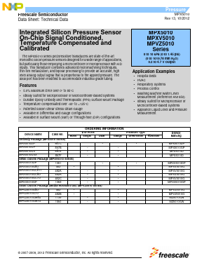 MPXV5010G Datasheet PDF Freescale Semiconductor