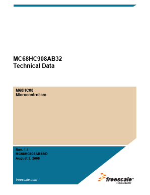 MC68HC908AB32MFU Datasheet PDF Freescale Semiconductor