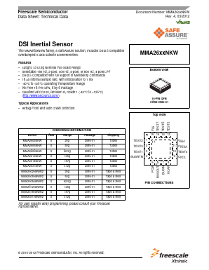 MMA2606NKW Datasheet PDF Freescale Semiconductor