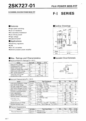 2SK727-01 Datasheet PDF Fuji Electric