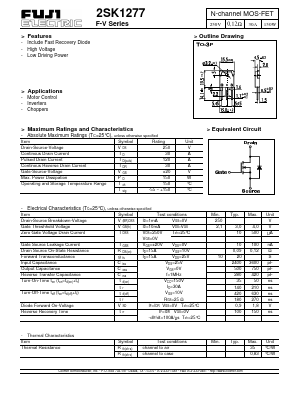 2SK1277 Datasheet PDF Fuji Electric